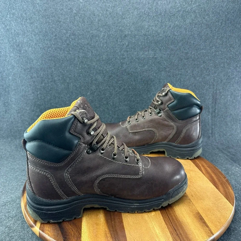 Timberland Pro Series 26078 Titan Brown Leather Steel Toe Work Boots Men's 9W